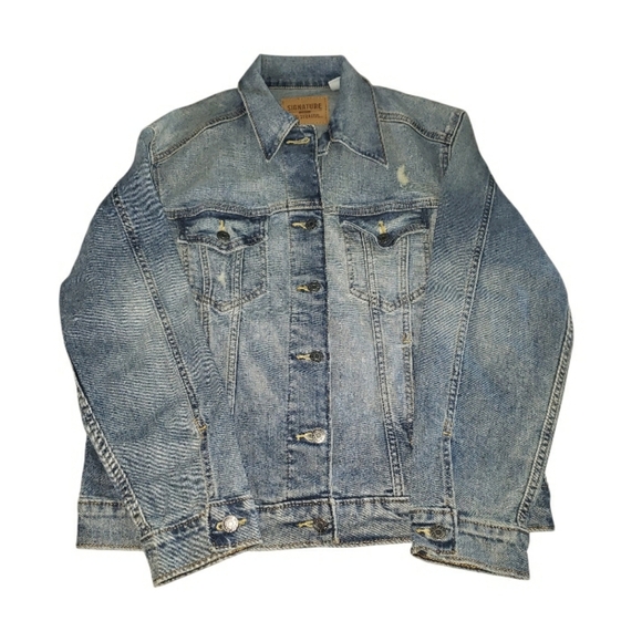 VINTAGE Levis Signature Gold Jean Jacket Trucker Denim- S - Picture 1 of 5